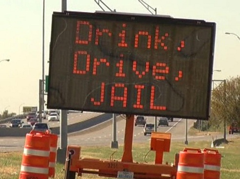 Drink-drive-sign DWI sign
